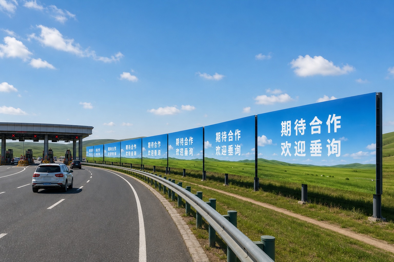 锡林郭勒贡宝拉格收费所出口落地围挡广告位